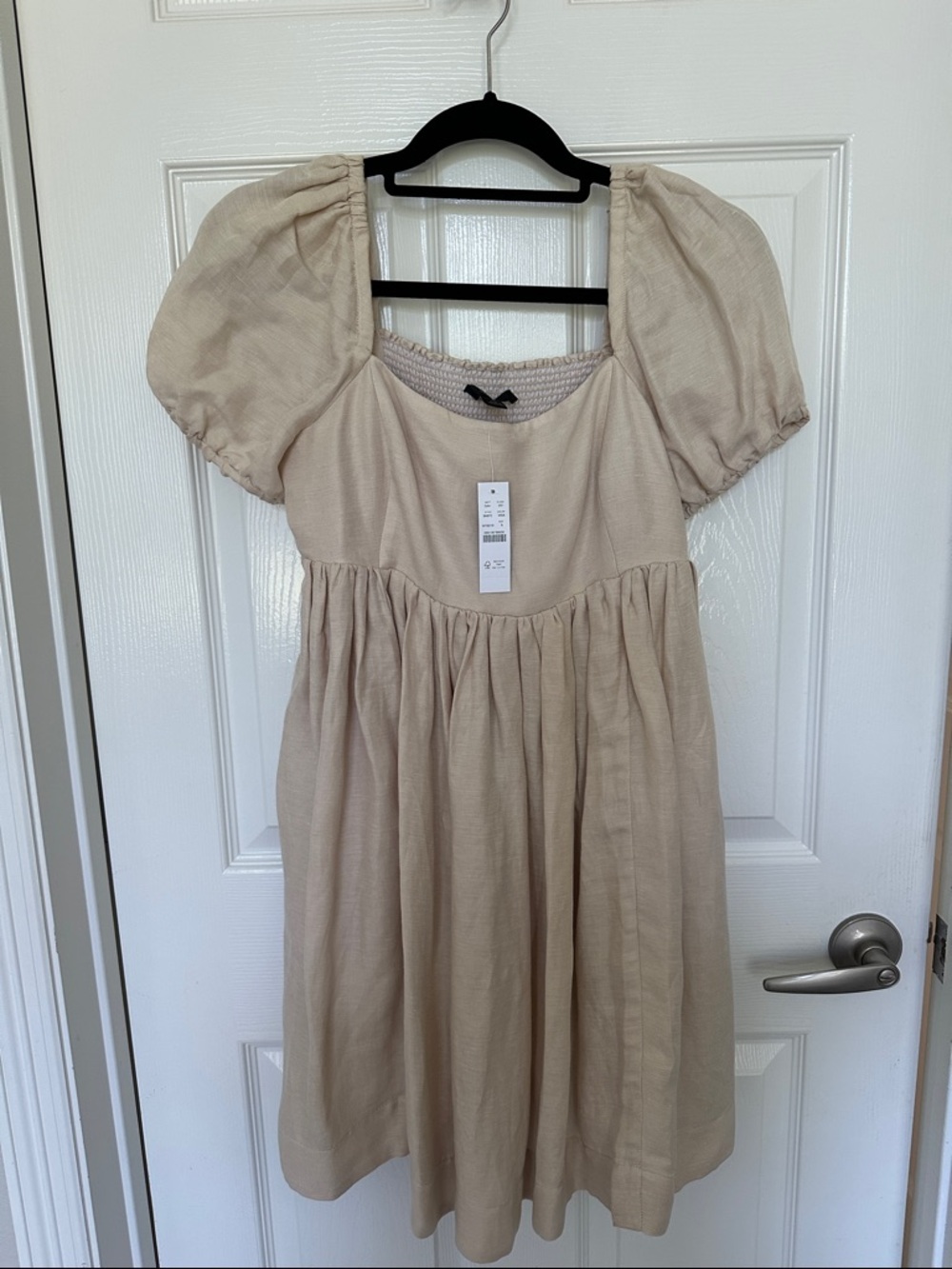 J. Crew Cream Puff-Sleeve Mini Dress